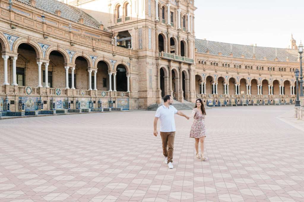 surprise proposal plaza de españa seville